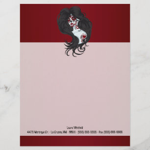 Tattoo Dag van de Dode Suiker Letterhoofd Statione Briefhoofd