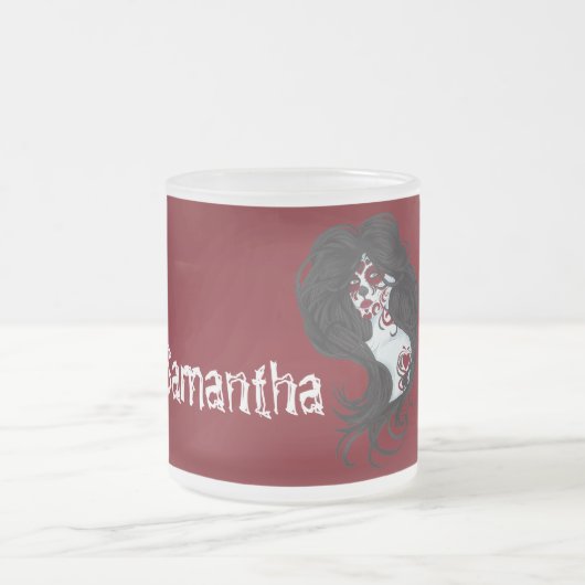 Tattoo Dag van Dead Frosted Glass Coffee Mok Cup (Center)