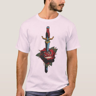 tattoo dagtransperce rose fleur old school tatt t-shirt