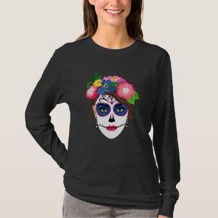 Tattoo Floral Dia de los Muertos Women T-shirt