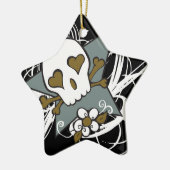 Tattoo Fluer Skull Holiday Ornament (Links)