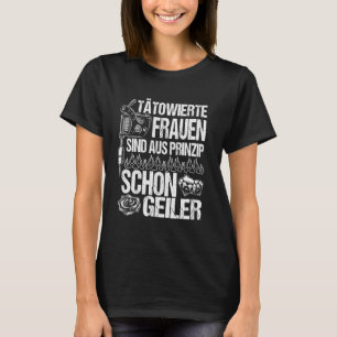 Tattoo, getatoeëerde vrouwen rocken je inkt met st t-shirt