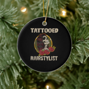 Tattoo Gift I Skull Women Hairdresser Keramisch Ornament