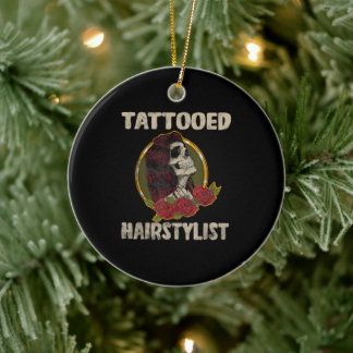 Tattoo Gift I Skull Women Hairdresser Keramisch Ornament