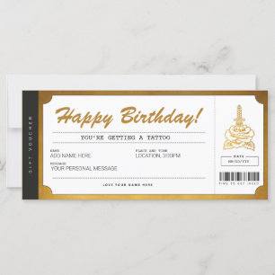 Tattoo Gold Cicket Voucher Certificate