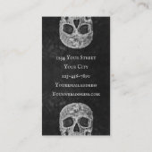 Tattoo: Gothic Black en White Skull Head Visitekaartje (Achterkant)