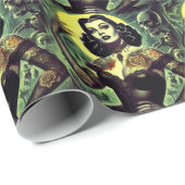 Tattoo Gothic Vrouw Cadeaupapier (Rol Hoek)