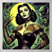 Tattoo Gothic Vrouw Poster (Voorkant)