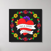 Tattoo Graffiti Art Style Weddenschap Bride en Gro Canvas Afdruk (Voorkant)