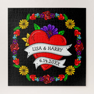 Tattoo Graffiti Art Style Weddenschap Bride en Gro Legpuzzel