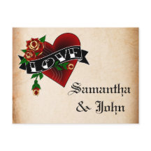 Tattoo Hart en Roos Save the Date