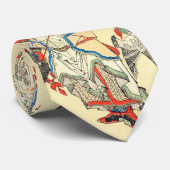 Tattoo Hokusai Samurai Warrior Stropdas (Opgerold)