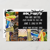 Tattoo Ink party Uitnodigingen (Voorkant / Achterkant)