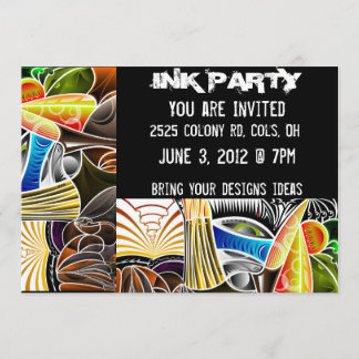 Tattoo Ink party Uitnodigingen