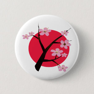 Tattoo Japanse Cherry Blossom Ronde Button 5,7 Cm