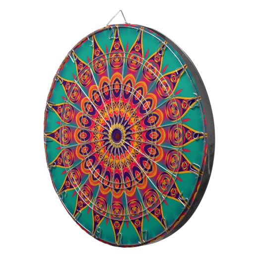 Tattoo Kaleidoscope Fractal Dartbord (Voorkant Rechts)