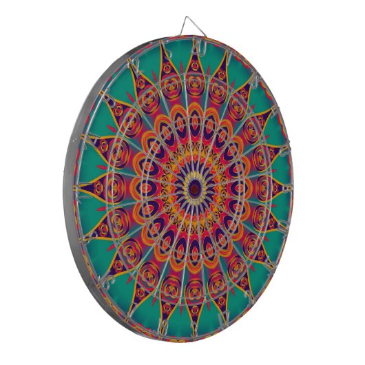 Tattoo Kaleidoscope Fractal Dartbord (Voorkant Links)