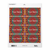 Tattoo Kaleidoscope Fractal Etiket (Full Sheet)