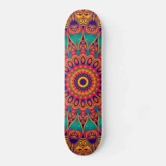 Tattoo Kaleidoscope Fractal Skateboard (Voorkant)