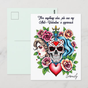 Tattoo kunst geïnspireerd unisex Anti-Valentijn cu Briefkaart