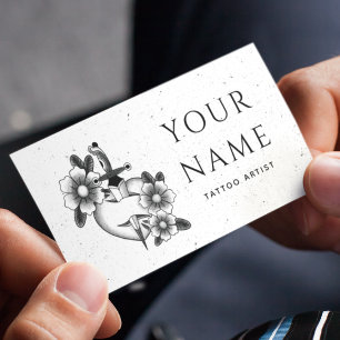 Tattoo kunstenaar Salon Floral Sword Grungy Old St Visitekaartje