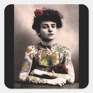 Tattoo Kunstenaar Vrouw  Fotografie Stickers