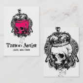 Tattoo Kunstmatige Visitekaartjes Roze (Voorkant / Achterkant)