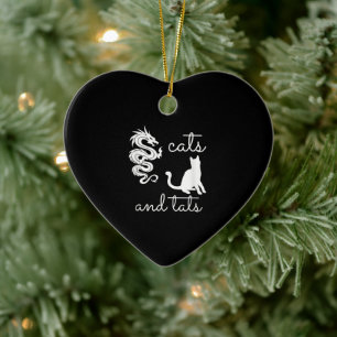 Tattoo Lover geeft katten en tats dragon Kitten Keramisch Ornament