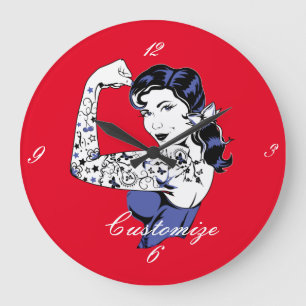 Tattoo Meisjesarm omhoog Thunder_Cove Grote Klok