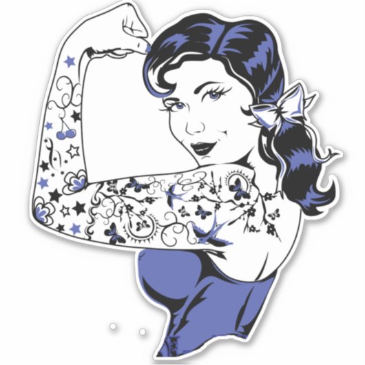 Tattoo Meisjesarm omhoog Thunder_Cove Sticker (Voorkant)