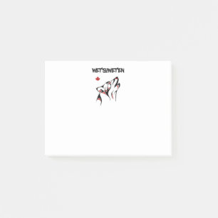 Tattoo met natte en Howling Wolf Haida-stijl Kleur Post-it® Notes