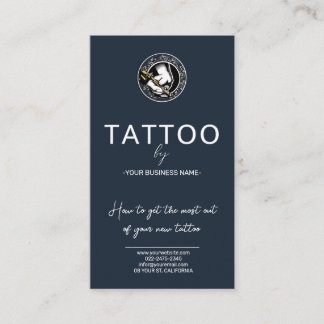 Tattoo Nazorg Instructies Kaart met Logo Visitekaartje