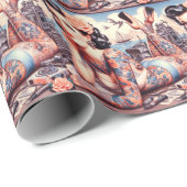 Tattoo Old School Meisje Cadeaupapier (Rol Hoek)