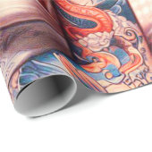 Tattoo Old School Meisje Cadeaupapier (Rol Hoek)