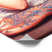 Tattoo Old School Meisje Poster (Hoek)