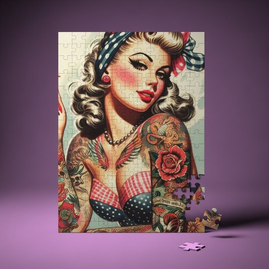Tattoo Old School Pin-up Legpuzzel