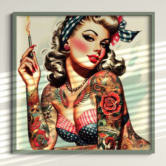  Tattoo Old School Pin-up Poster