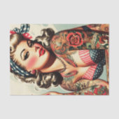  Tattoo Old School Pin-up Tissuepapier (Voorkant)