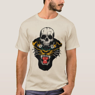 tattoo panthere crane zwarte dwerg old schoo t-shirt