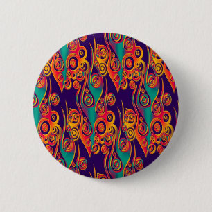 Tattoo Patroonkunst - vlammen en cirkels Ronde Button 5,7 Cm