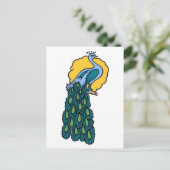  Tattoo Peacock Briefkaart (Staand voorkant)