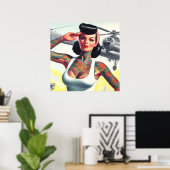 Tattoo pinup Poster (Thuiskantoor)