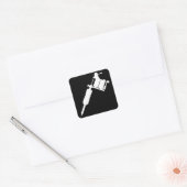tattoo pistool vierkante sticker (Envelop)