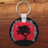 Tattoo Roos Bonsai Tree of Love Swallow Sleutelhanger (Voorkant)