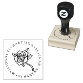 TATTOO ROOS ROND RETOURADRES RUBBERSTEMPEL (Gestempeld)