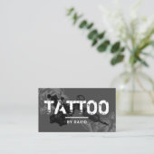 Tattoo Roos Tattoo Pistool Typografie Visitekaartje (Staand voorkant)