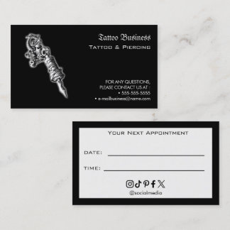 Tattoo Salon Afspraak Herinnering Zakelijke Kaart Visitekaartje