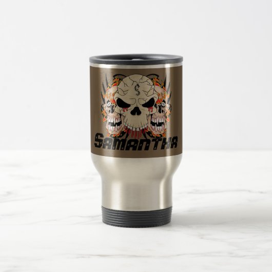 Tattoo Schedel 15 oz. Roestvrij staal Travel Mug C Reisbeker (Center)