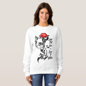 Tattoo She Wolf Head et Red Rose Sweatshirt (Devant entier)