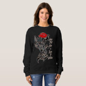 Tattoo She Wolf Head et Red Rose Sweatshirt (Devant entier)